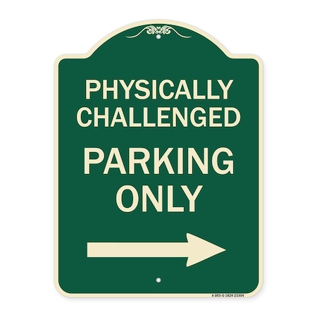 Signmission Physically Challenged Parking W/ Left Arrow Heavy-Gauge Aluminum Sign, 24" x 18", G-1824-23304 A-DES-G-1824-23304